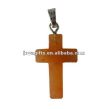 Aventurine Gemstone Cross Pendant